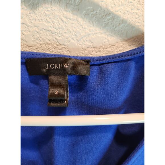 J.Crew Women’s‎ Ruffle Hem Peplum Top Small Cobalt Blue Sleeveless Blouse - Picture 3 of 5